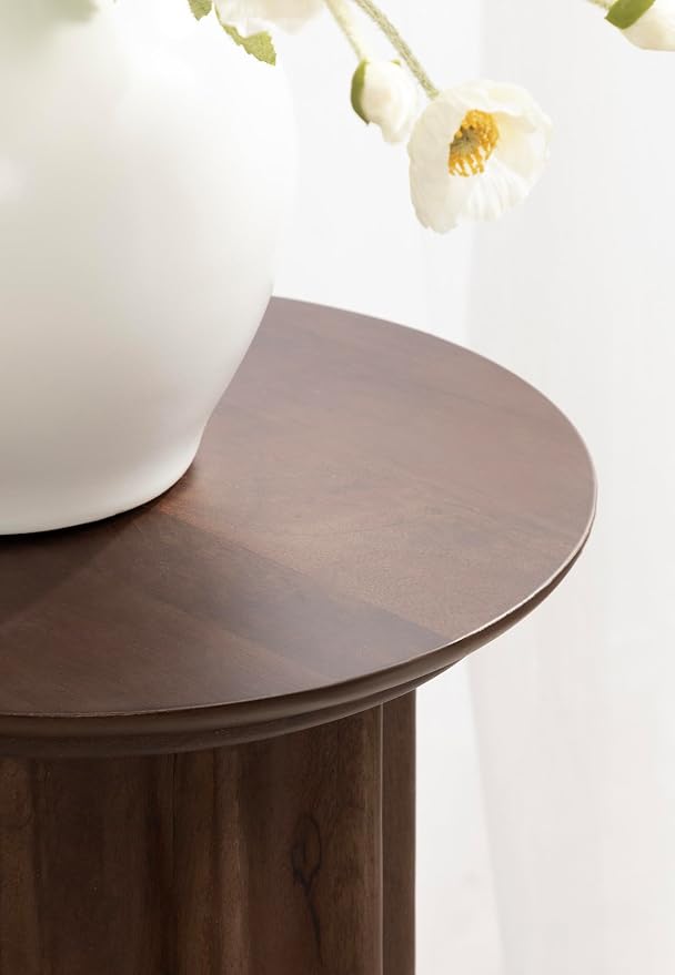 Kate and Laurel Gierson Modern Wooden Round Side Table; 12 x 12 x 22; Dark - Image 5