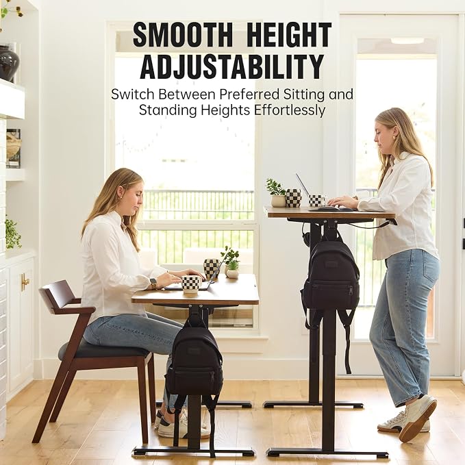 Veken 63 Inch Electric Standing Desk, Height Adjustable Sit Stand Up, Wood - Image 4