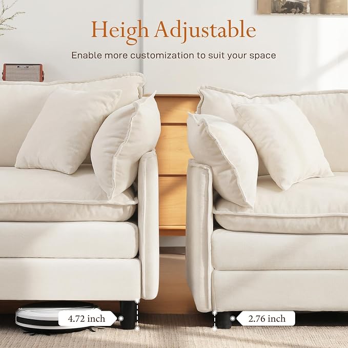 Vesgantti 108" Modular Sectional Sofa, Comfy Cloud Couch - Image 6