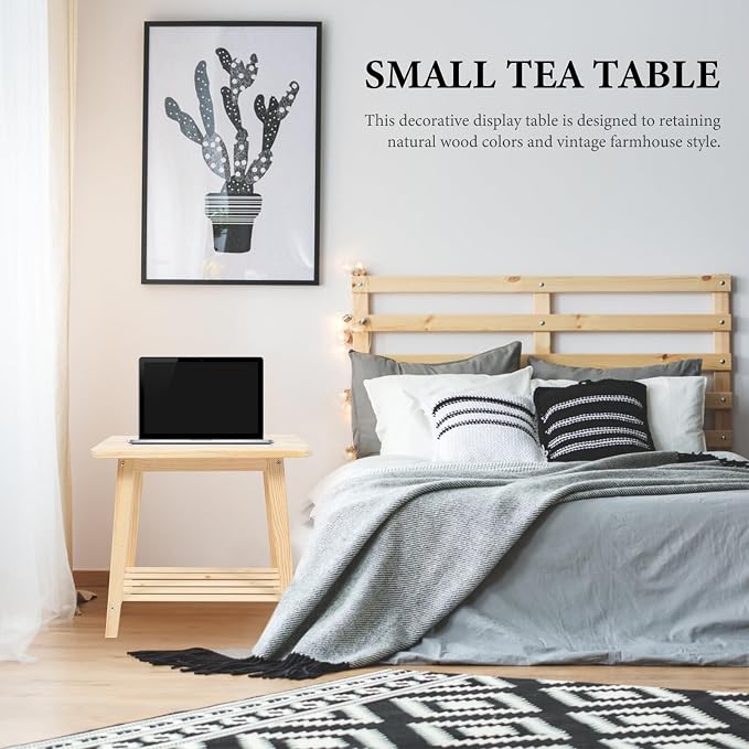 Nordic Style Solid Wood Bedside Table Shelf Small Sofa Corner Tea Table Living - Image 6