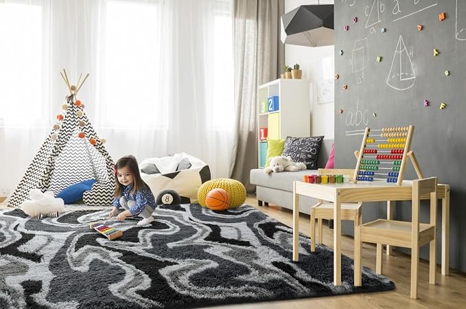 TWINNIS Super Soft Shaggy Rugs Fluffy Carpets, 4x5.9 Feet, Indoor Modern Plush - Image 4