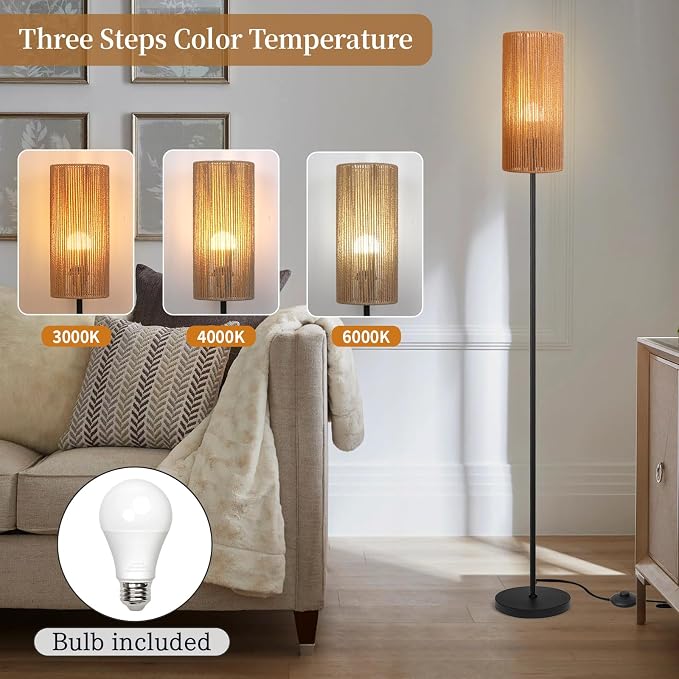 Ruiever Floor Lamp for Living Room, Farmhouse Floor lamp, Modern Standing lamp - Image 3