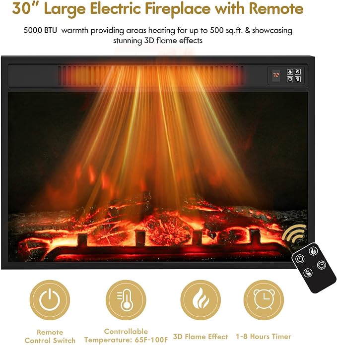 YESHOMY Fireplace TV Stand for Television up to 65+ Inch - Image 5