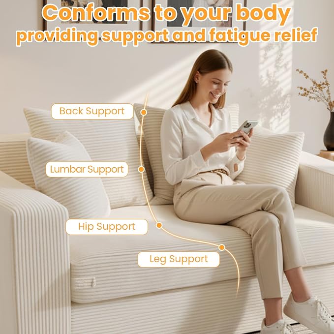 Boneless Loveseat Sleeper Sofa Bed, 3-in-1 Convertible Sofa Bed and Futon Couch - Image 7