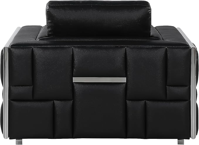 Blackjack Furniture Catania Modern Top Grain Italian Leather Sofa Set - Image 3