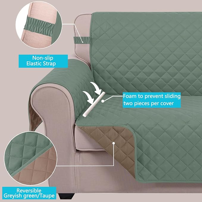 U-NICE HOME Loveseat Sofa Cover Reversible Couch Covers - Image 3