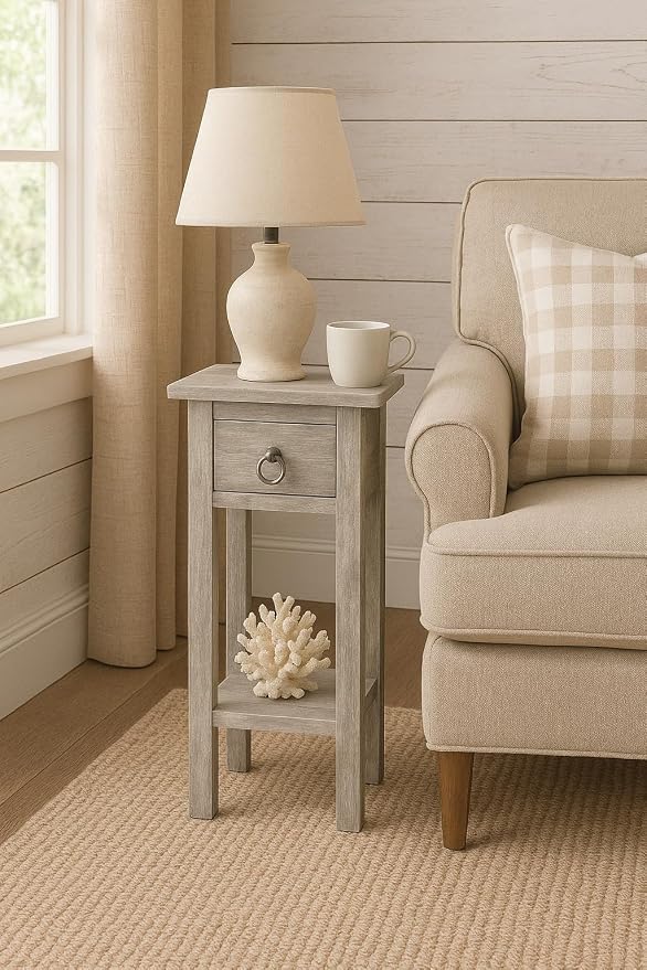 Sunset Trading Shabby Chic Cottage Accent Table, Stonewall Gray - Image 2