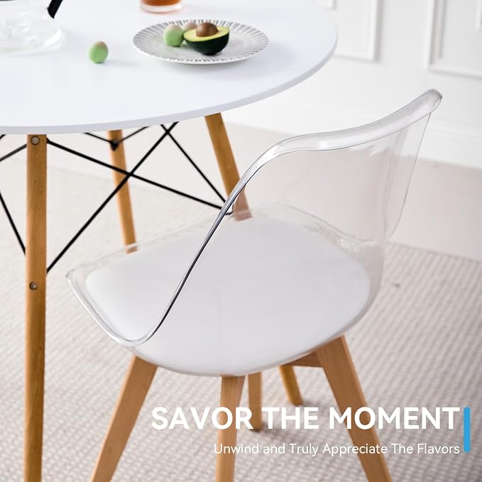5-Piece Round Dining Table Set, Small Kitchen Table Chairs Set of 4 Space - Image 5