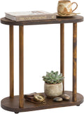 Oval Solid Wood Narrow Side Table, Slim End Table, Small Coffee Table by GENESISWOODESIGN