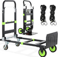 3-in-1 Folding Hand Trucks, 600Lbs Convertible Hand Truck Dolly, Heavy Duty by COOCHEER