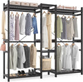 Homykic Bamboo Closet System Clothes Rack, Large Freestanding Garment Rack by Homykic
