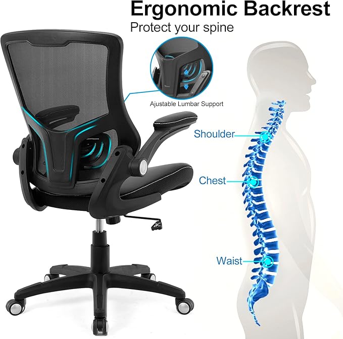 Office Chair Ergonomic Desk Chair, Computer PU Leather Home Office Chair - Image 5