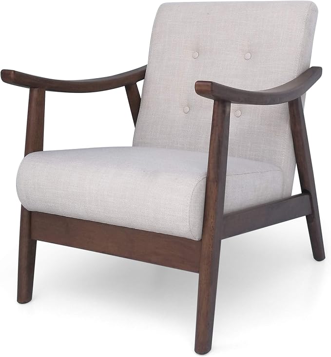 Christopher Knight Home Aurora Mid-Century Modern Accent Chair, Rubberwood by ChristopherKnightHome