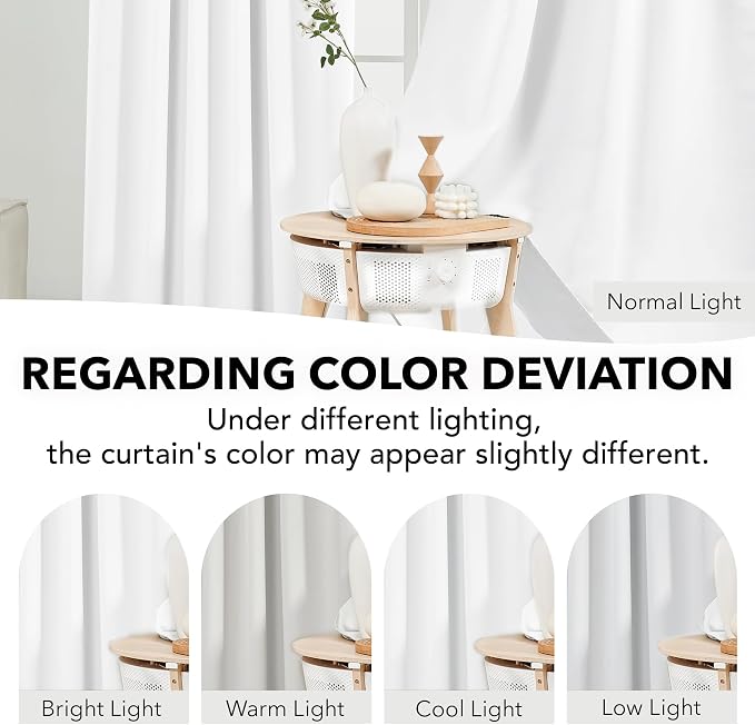 Deconovo Total Blackout Curtains 2 Panels W42 x L54— 100% Blackout, Thermal - Image 5