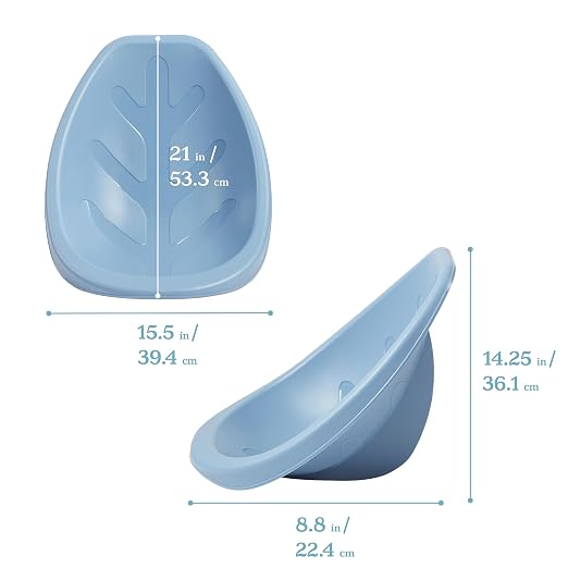 ECR4Kids Plastic Leaf Scoop Floor Rocker Seat, Classroom Furniture, Powder Blue - Image 3