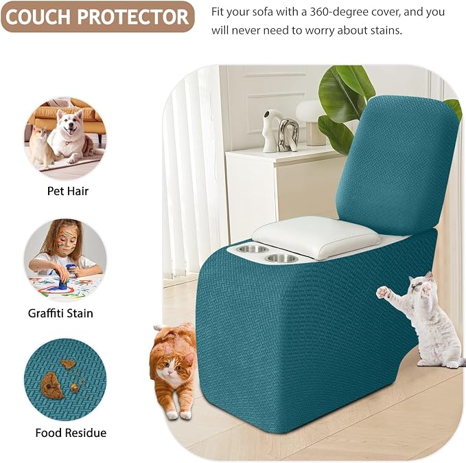 ALIECOM Recliner Sectional Couch Covers L Shape Stretch Corner Reclining - Image 5