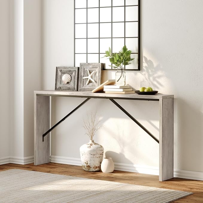 MAHANCRIS Console Table, 62.2" Long Sofa Table Behind Couch, Narrow Entryway - Image 8