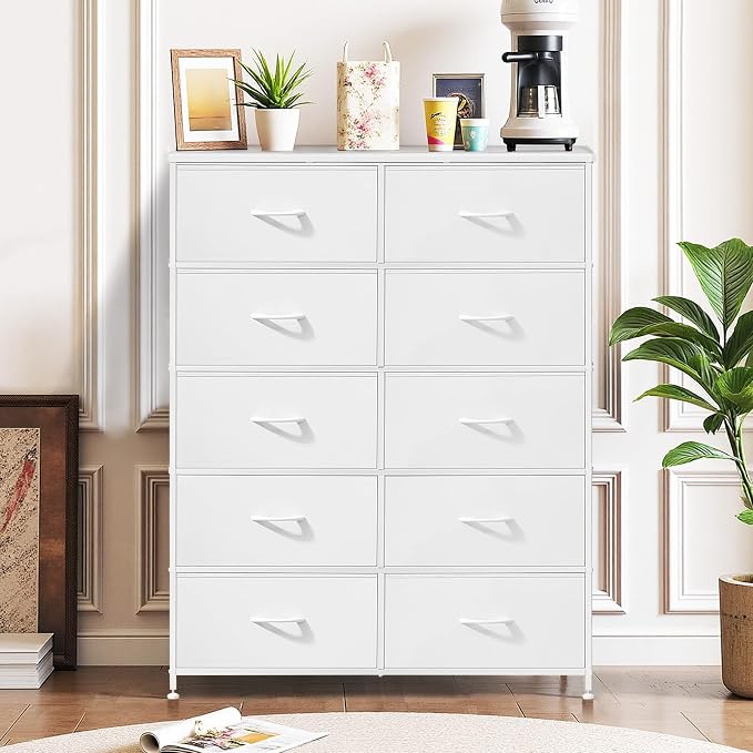10-Drawer Dresser for Bedroom, Anti-Tip Tall Storage Organizer Chest of Drawers - Image 2