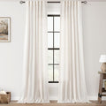 2 Panels Set Cream Linen Curtains 108 inches Long by Jolilight