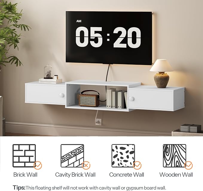 HOOBRO 55" Floating TV Stand - Image 3