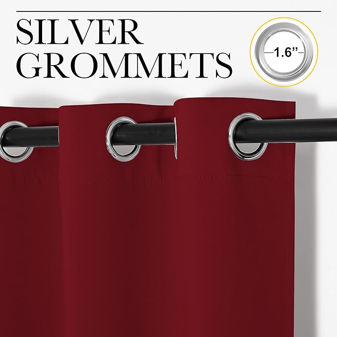 NICETOWN Holiday Christmas Decor Thermal Insulated Solid Grommet Blackout - Image 3