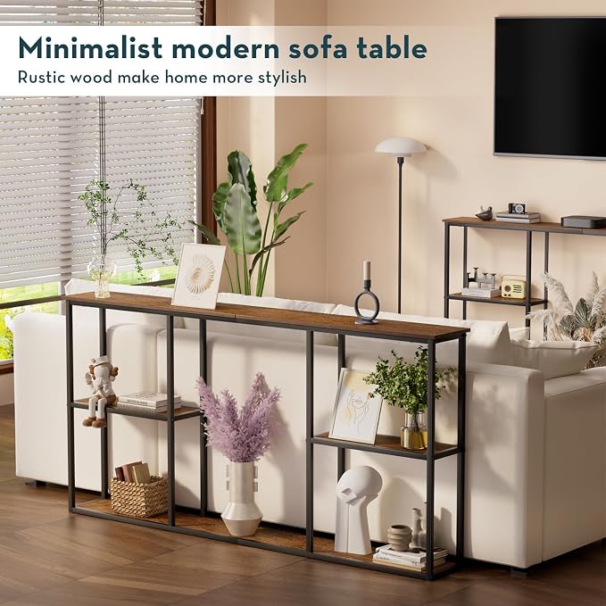 WOHOMO Console Table, 3-Tier Small Entryway Tables, Narrow Sofa Table - Image 7