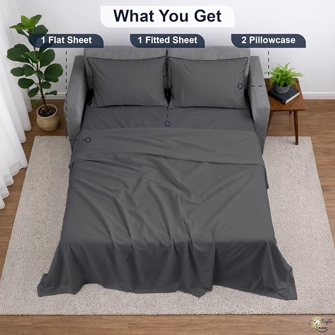 Cottington Lane Sleeper Sofa Sheets Queen Size, 4 Piece Premium Quality 100% - Image 5