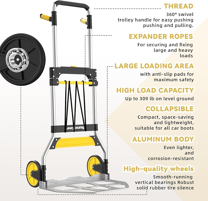 Aluminum Folding Hand Truck 309lb Capacity - Image 6