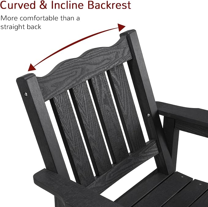 Stoog Low Back Patio Rocking Chair – Heavy Duty 400 lbs Capacity Outdoor Rocker - Image 7