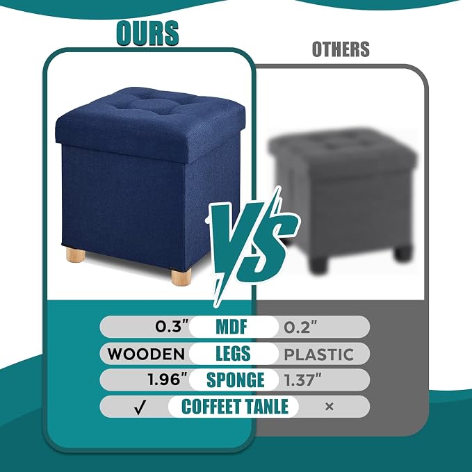 BRIAN & DANY Ottoman with Storage, Square Storage Ottoman - Image 4