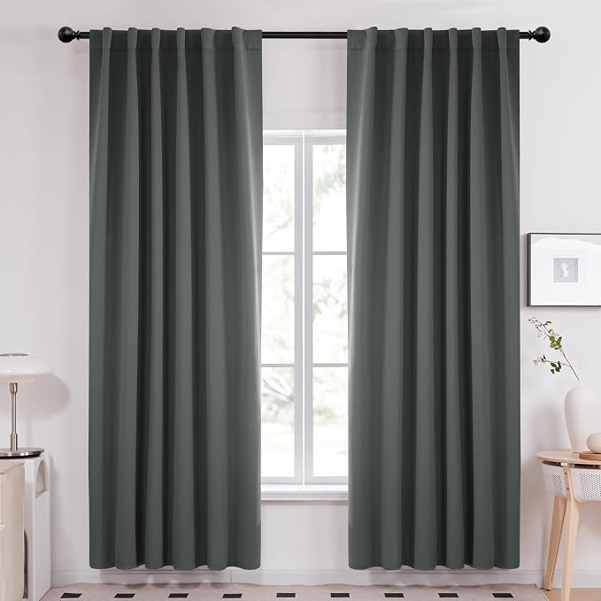 Deconovo Long Blackout Patio Door Curtains Back Tab and Rod Pocket Thermal by Deconovo