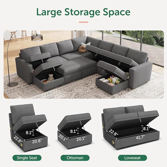HONBAY Modular Sectional Sleeper Sofa - Image 5