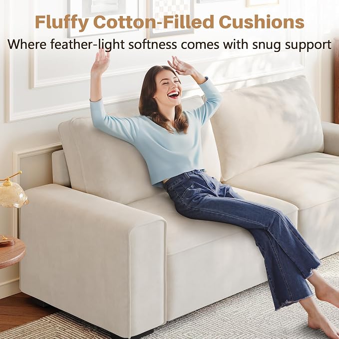 Vesgantti 85'' Chenille Couch for Living Room, 3 Seater Comfy Sofa - Image 6