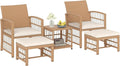Tangkula 5 Pieces Patio Wicker Conversation Set, Outdoor Furniture Set by TANGKULA