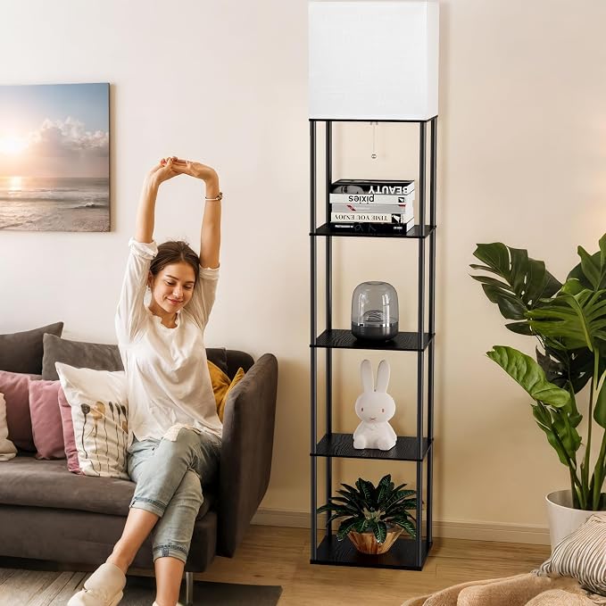 Large Floor Lamp with Shelves, 5-Tier Tall Floor lamp with - Image 9
