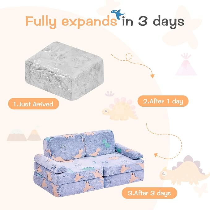 IFNOW Modular Kids Play Couch, Convertible & Washable Toddler Foam Couch Kids - Image 8