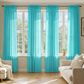 MIULEE Turquoise Sheer Curtains 72 Inches Long, 4 Panels Set, Light Filtering by MIULEE