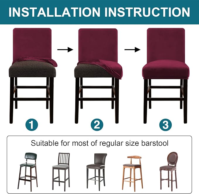 Turquoize Bar Stool Covers 4 Pack Bar Stool Covers - Image 5