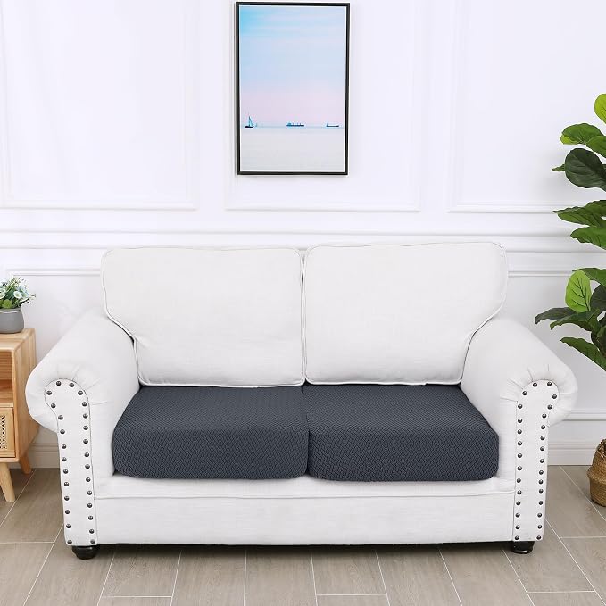Smiry Waterproof Couch Cushion Covers, Stretch Jacquard Thick Sofa Cushion - Image 5
