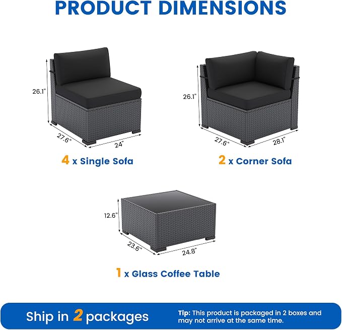 Patio Furniture Sets, 7-Piece Outdoor Patio Furniture - Image 8