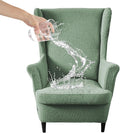 HAOYONG Waterproof Wing Chair Slipcovers Stretch Wingback Chair Covers 4 Pieces by HAOYONG