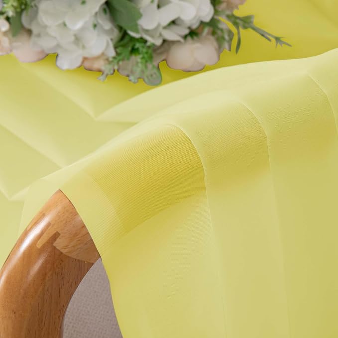 OWENIE Lemon Sheer Curtains for Bedroom Living Room 96 Inches Long 2 Panels Set - Image 6