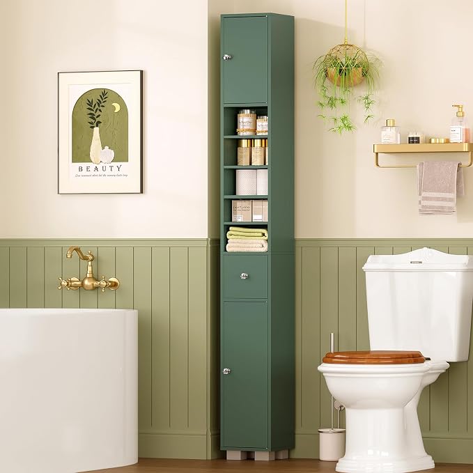 TEENFON Bathroom Cabinet, Narrow Bathroom Storage Cabinet by TEENFON