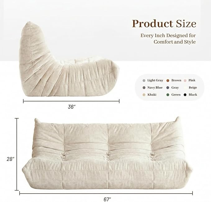 Bean Bag Chair, 3 Seater Fireside Chair, Giant Bean Bag Chairs - Image 3