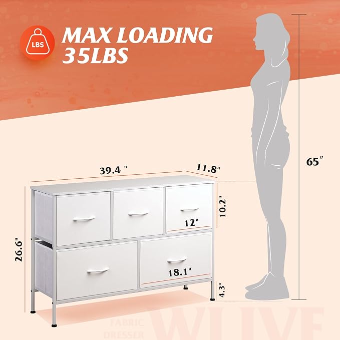 WLIVE White Dresser for Bedroom - Image 3