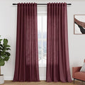 Nanspring Burgundy Linen Curtains 132 Inch Length by Nanspring