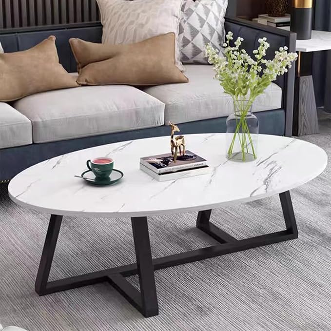 Wolawu Coffee Table Small Oval Table, Modern Center Tea Tables by Wolawu