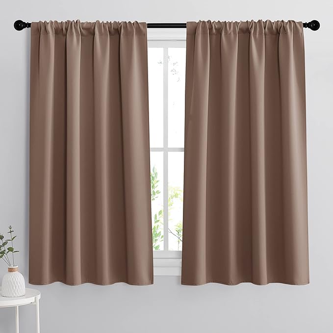 RYB HOME Blackout Curtains for Bedroom Living Room 63 inches Long, Thermal by RYBHOME