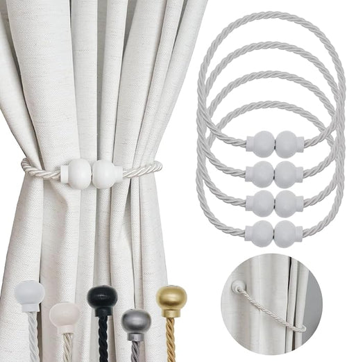 4 Pack Magnetic Curtain Tiebacks Modern Handmade Rope Curtain Tie Backs by HIASTRA