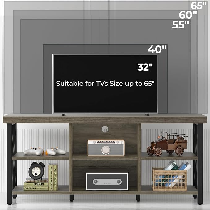 GreenForest TV Stand for TV up to 65 inches, Entertainment Center - Image 4